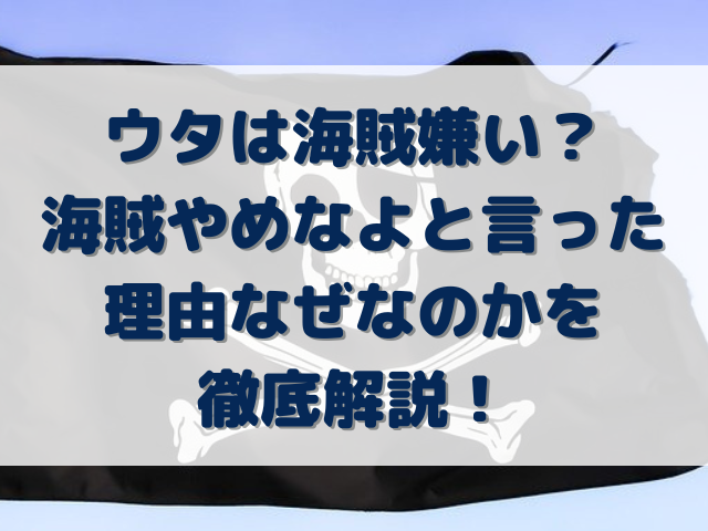 ウタは海賊嫌い 海賊やめなよと言った理由なぜなのかを徹底解説 Erin Line Blog