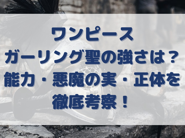 ワンピース　ガーリング聖　強さ　能力　悪魔の実　正体